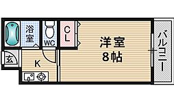 ローズビルウチダ 1Kの間取図画像