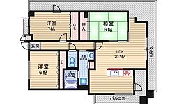 ロイヤル南茨木 3LDKの間取図画像