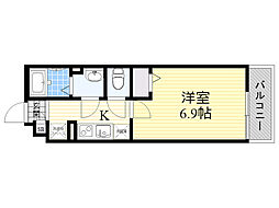 リブリ・千里丘 1Kの間取図画像