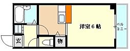 ラポール鳥飼 1Kの間取図画像