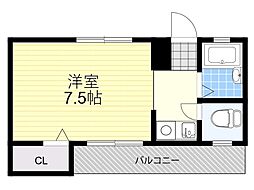 ネオセレス参番館 1Kの間取図画像