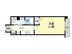 リラクシア千里 1Kの間取図画像