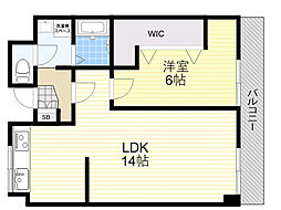 大神ハイツ 1LDKの間取図画像