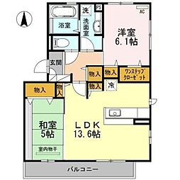 サンファミーユ 2LDKの間取図画像