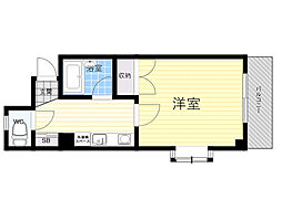 グランディール茨木 1Kの間取図画像