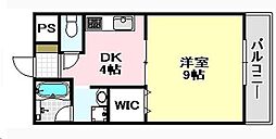 ルミエールMORI 1Kの間取図画像