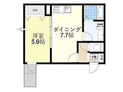 Oak岸辺 1DKの間取図画像
