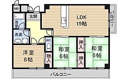 グランドール山口 3LDKの間取図画像