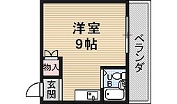 アーベインハイツ茨木 ワンルームの間取図画像