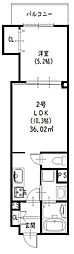 ラモーナ一津屋II 1LDKの間取図画像
