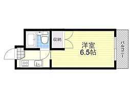 シャトレ富田 1Kの間取図画像