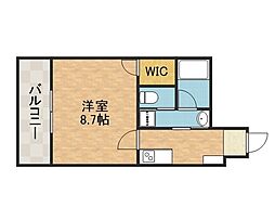 高槻市明田町マンション 1Kの間取図画像