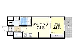 ExcellentKishibe 1DKの間取図画像