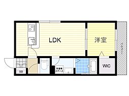 シナジー茨木 1LDKの間取図画像