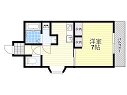 千里丘アヴニュー 1Kの間取図画像