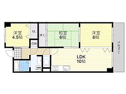 エステート三島 3LDKの間取図画像