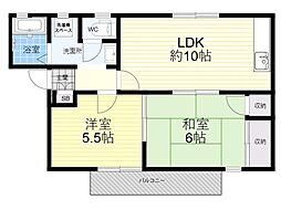 ディアーライフ三島 2LDKの間取図画像