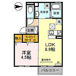 シャルム総持寺 1LDKの間取図画像