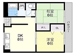 ハイツ奥田 2階/-