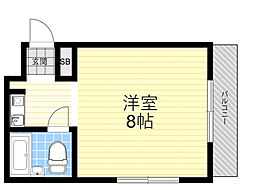 ビスタ千里丘3 1Kの間取図画像