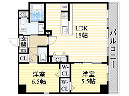 中条プレイス 2LDKの間取図画像