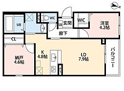 茨木市島2丁目アパート 2LDKの間取図画像