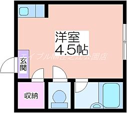 サンローズ小林 3階ワンルームの間取り