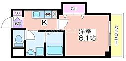みおつくし岸里III 4階1Kの間取り