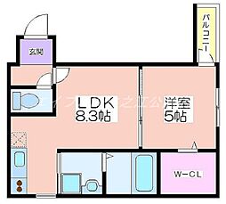 フジパレス　エン 3階1LDKの間取り