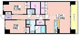 大阪ベイレジデンス（リブリーコート） 15階2LDKの間取り