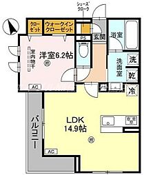 クラシスト東粉浜EAST 1LDKの間取図画像