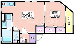 カーサミーア天茶 1LDKの間取図画像