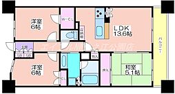 リバーガーデンコスモスクエア 3LDKの間取図画像