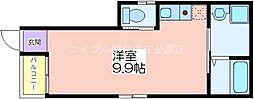 リベルテ橘 ワンルームの間取図画像