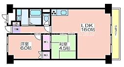 パティオ北加賀屋北棟 2LDKの間取図画像