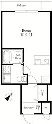 プリンセス-ライン江古田 ワンルームの間取図画像