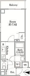J-STAGE西大島 1Kの間取図画像