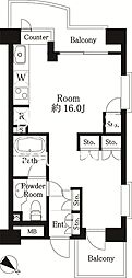 フリーディオ大崎 ワンルームの間取図画像