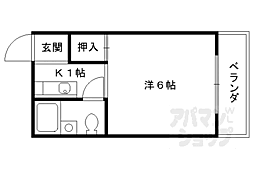 長谷川マンション 3階1Kの間取り