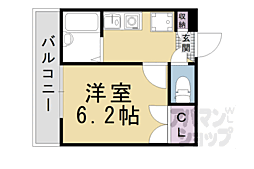レオパレス明和 2階1Kの間取り