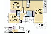 京都市伏見区深草大亀谷東寺町 2階建 築13年のイメージ