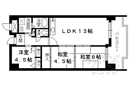京都地下鉄東西線 石田駅 徒歩9分の賃貸マンション 3階3LDKの間取り