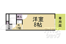 レスポワール山科 ワンルームの間取図画像