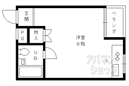 京阪本線 伏見桃山駅 徒歩8分の賃貸マンション 3階ワンルームの間取り