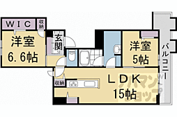 近鉄京都線 伏見駅 徒歩5分の賃貸マンション 3階2LDKの間取り