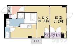 JR東海道・山陽本線 石山駅 徒歩2分の賃貸マンション 8階1LDKの間取り