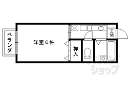 京阪本線 藤森駅 徒歩5分の賃貸アパート 2階1Kの間取り