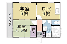 ジョリー三井寺 2DKの間取図画像