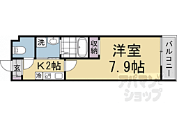 近鉄京都線 伏見駅 徒歩1分の賃貸アパート 2階1Kの間取り