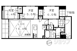 阪急京都本線 京都河原町駅 徒歩4分の賃貸マンション 3階3LDKの間取り